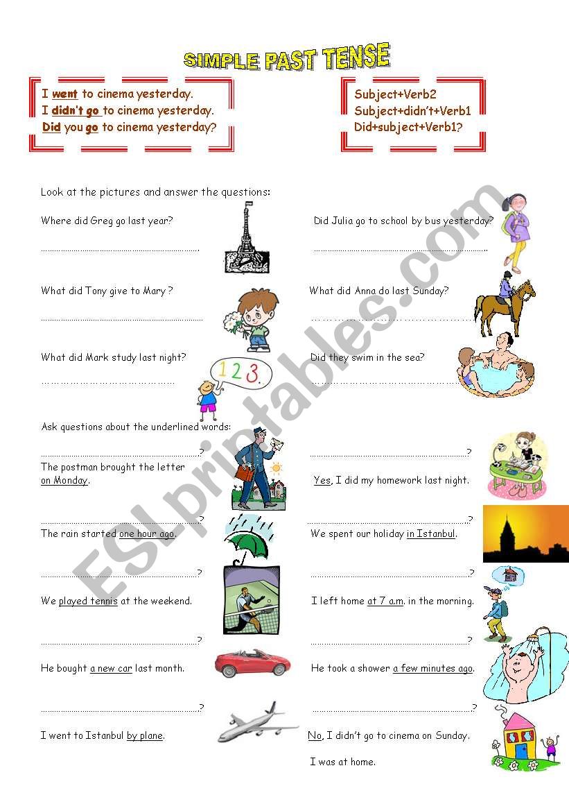 Simple Past Tense worksheet