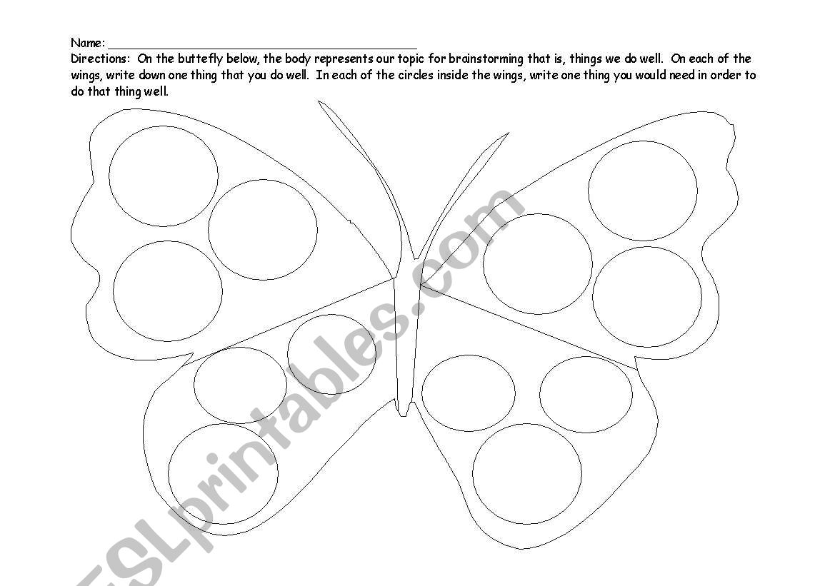 Butterfly Graphic Organizer worksheet