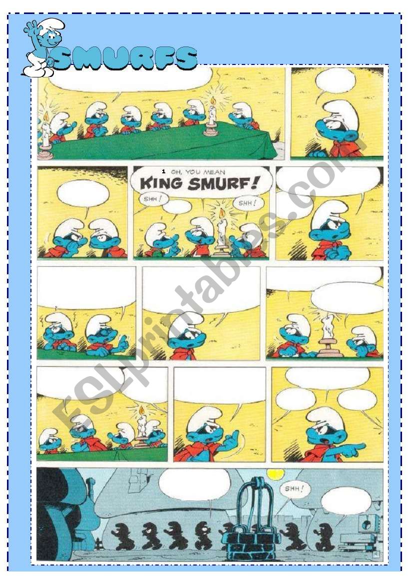 SMURFS VII - COMIC + READING worksheet