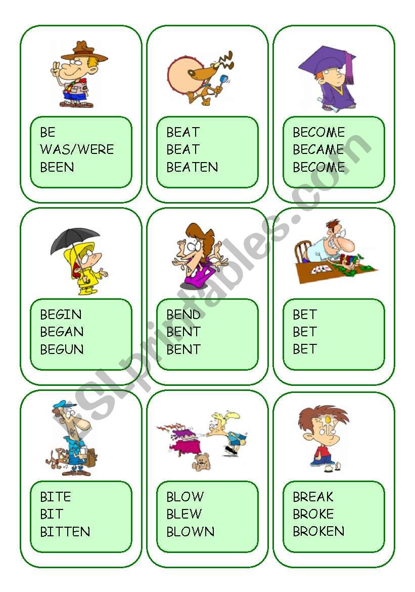 Irregular Verbs Card Game / Part 1