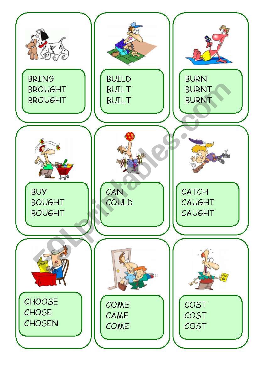 Irregular Verbs Card Game / Part 2