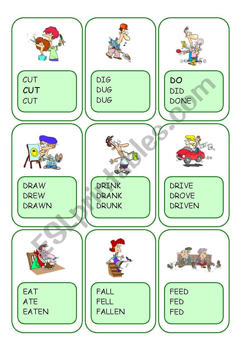 Irregular Verbs Card Game / Part 3