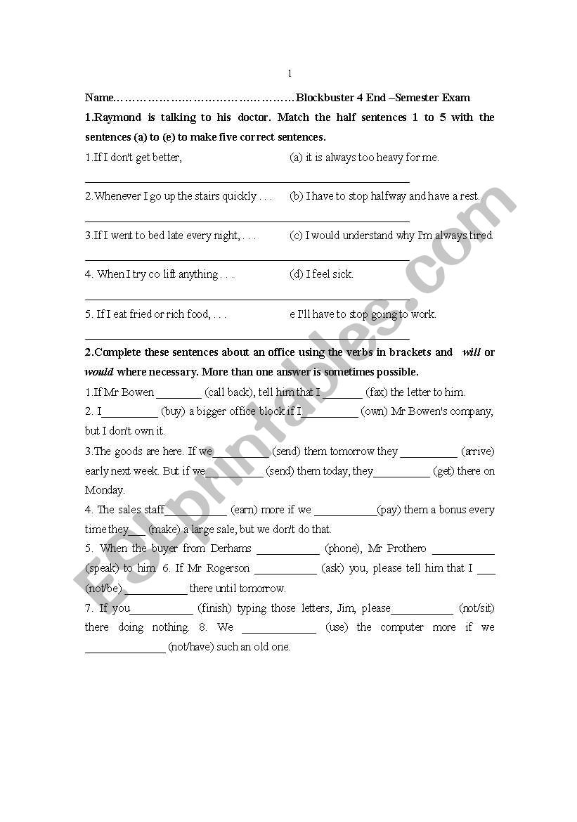 Level Evaluation Test worksheet