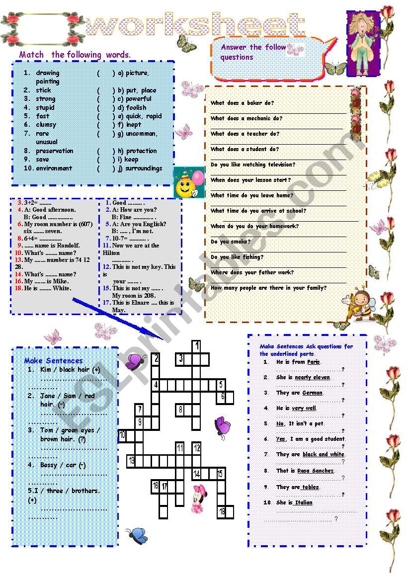 worksheet worksheet