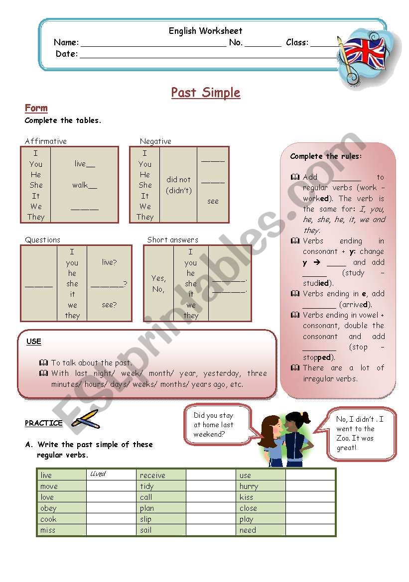 Past Simple worksheet