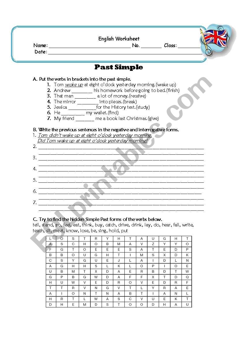Past Simple - exercises worksheet