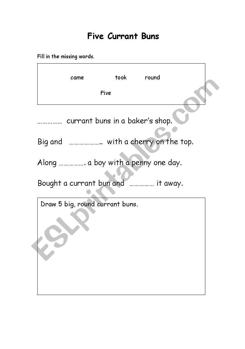 Five Currant Buns worksheet