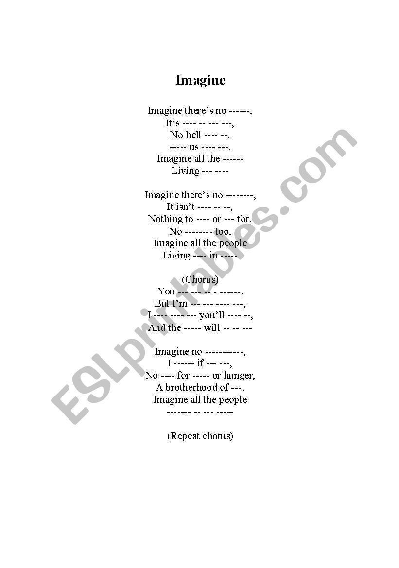 Imagine  worksheet