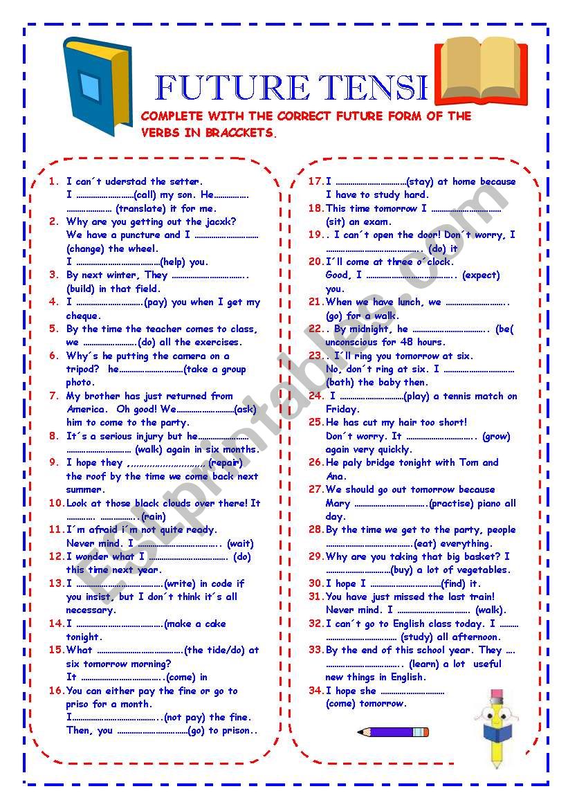 Futures tenses worksheet