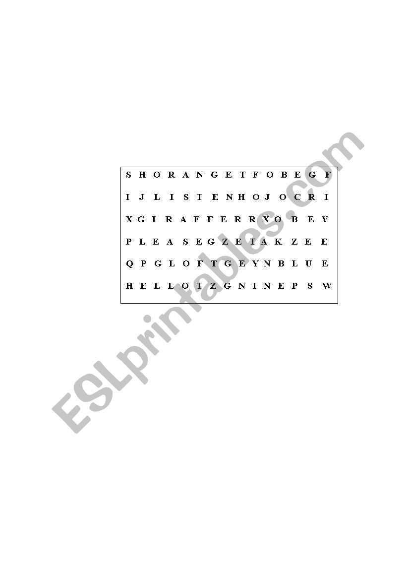 Puzzle worksheet