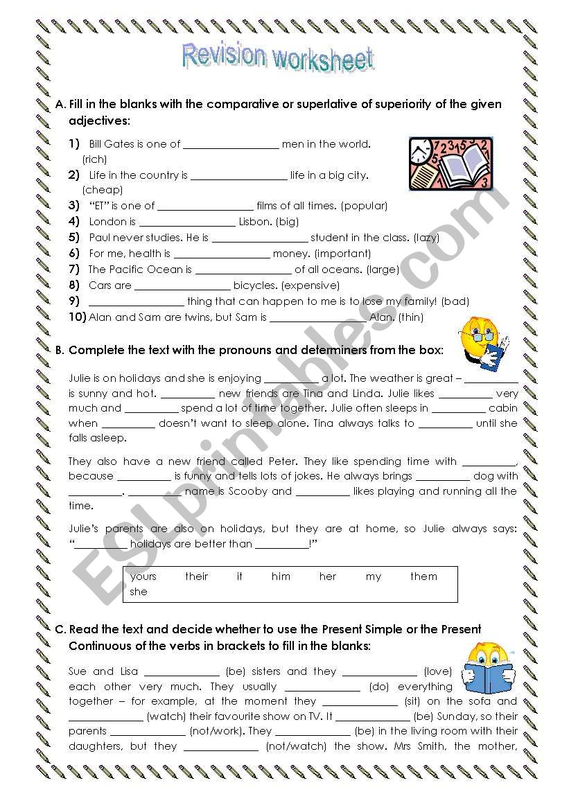 Worksheet - grammar revision worksheet