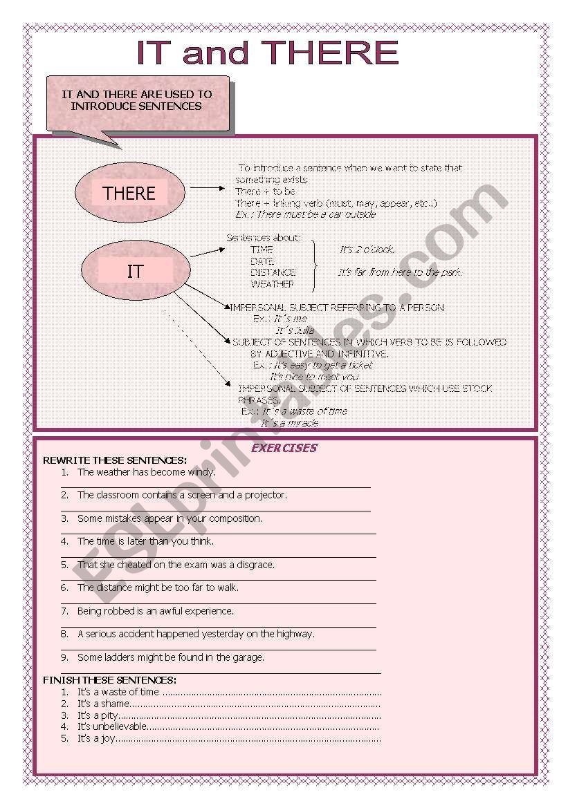 IT and There worksheet