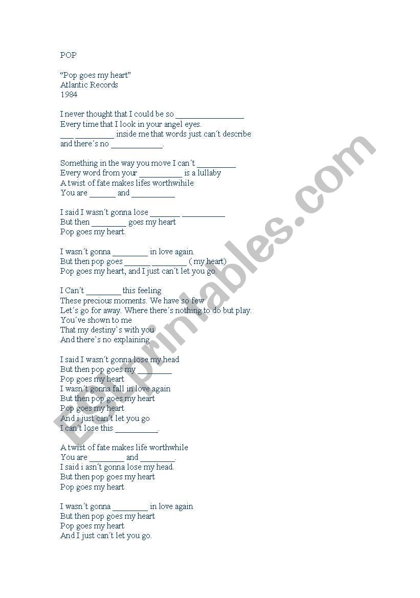 lyrics and melody movie worksheet
