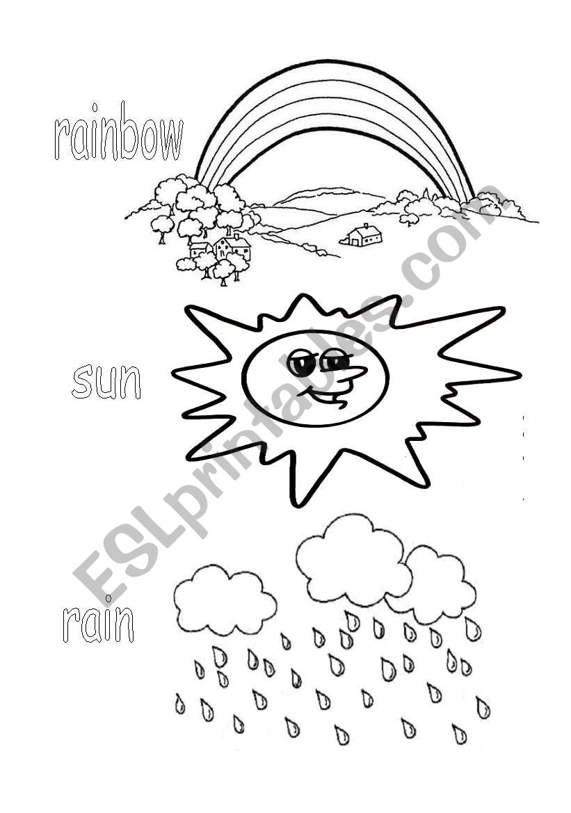 sun rain rainbow worksheet