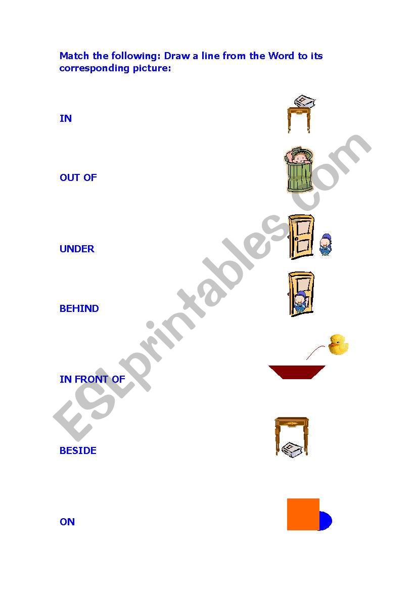 PREPOSITIONS ACTIVITIES worksheet