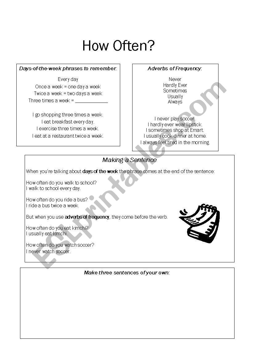 How Often worksheet