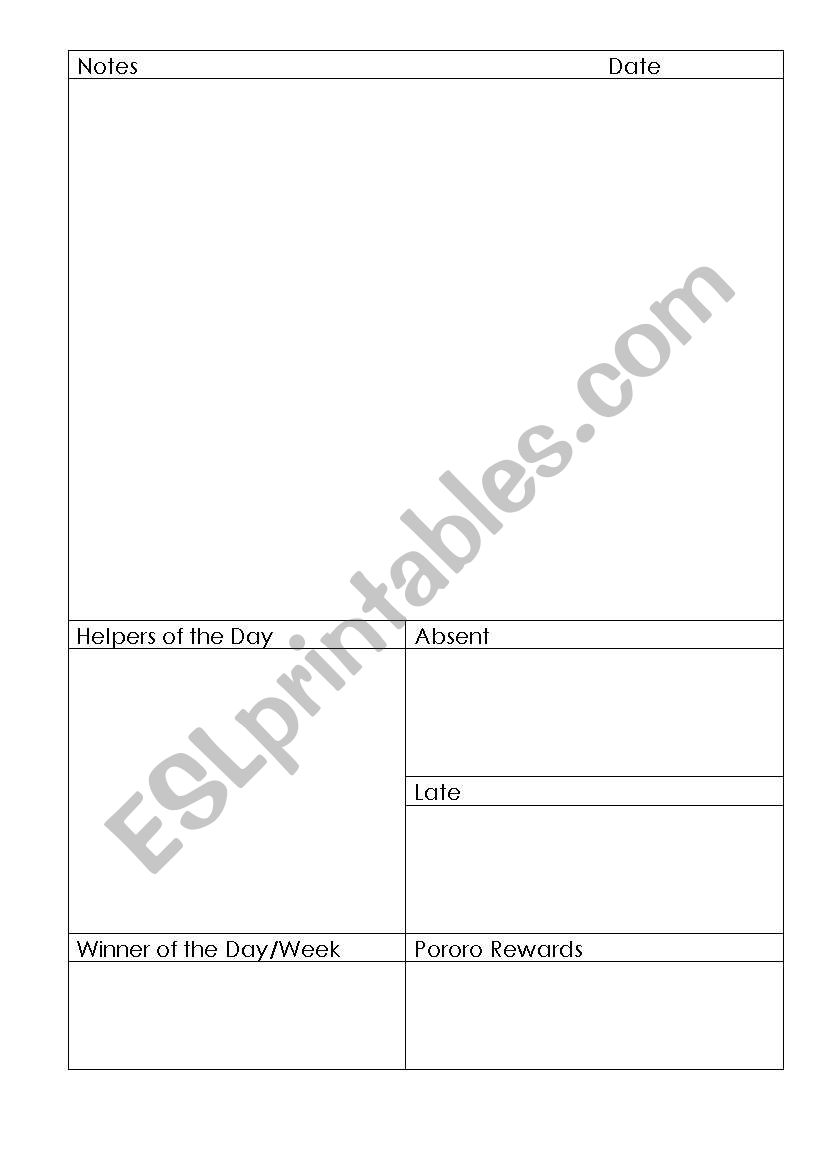 Daily Report Form worksheet