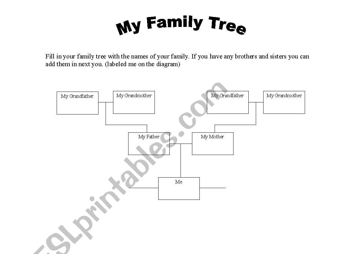 Family Tree worksheet
