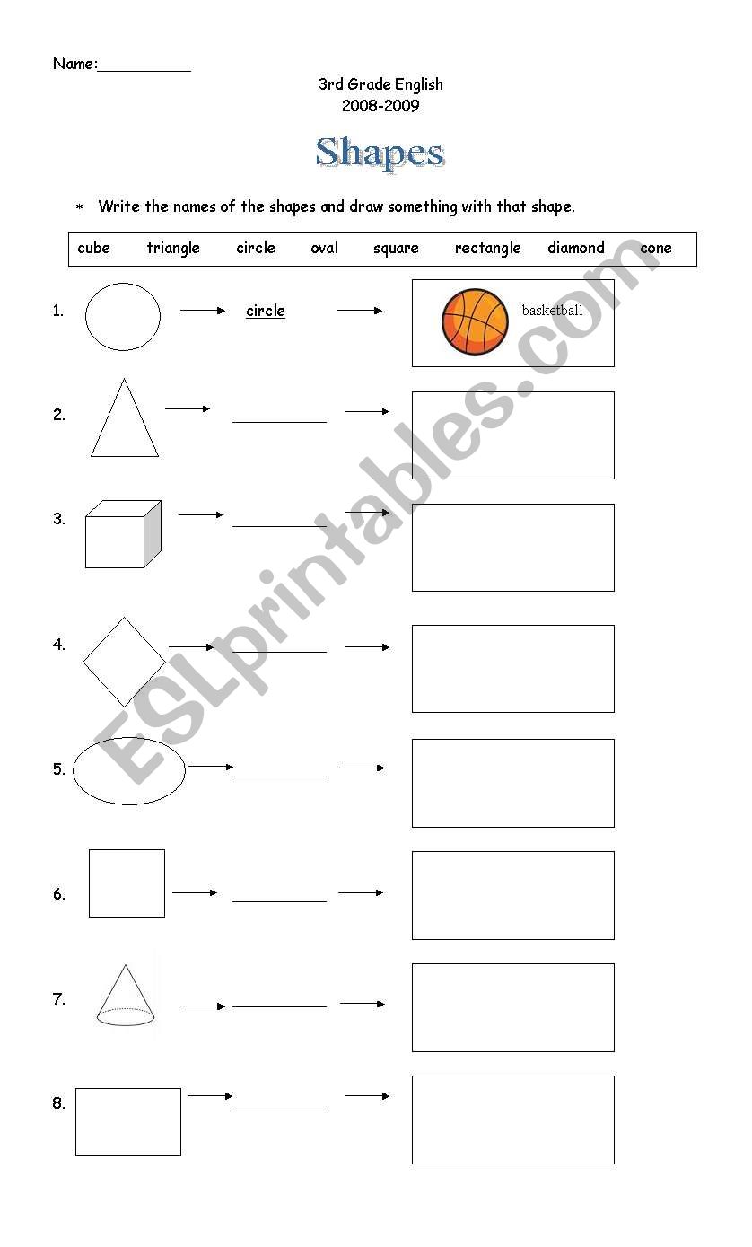 Shapes Review worksheet