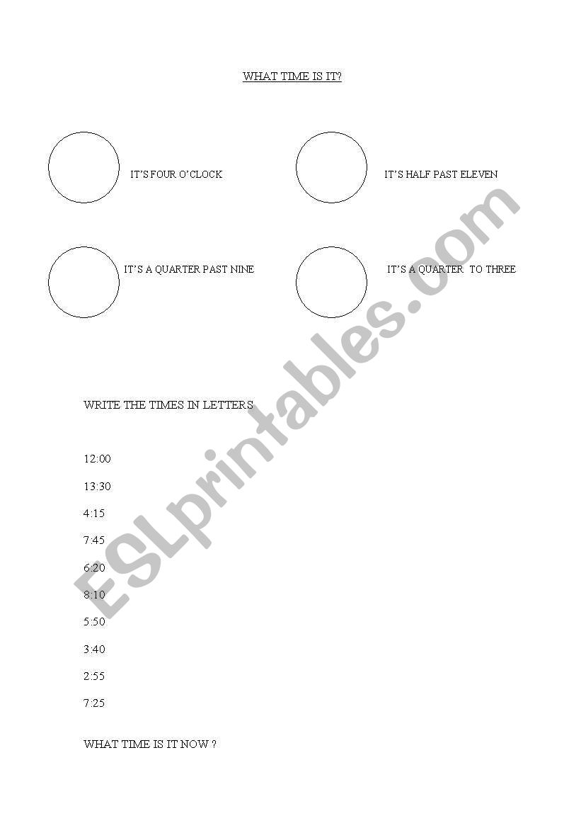 What´s the time ? worksheet