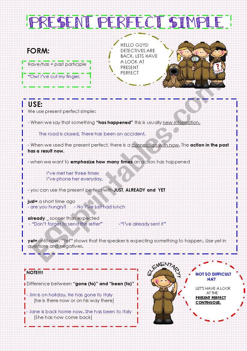 PRESENT PERFECT SIMPLE AND CONTINUOUS 