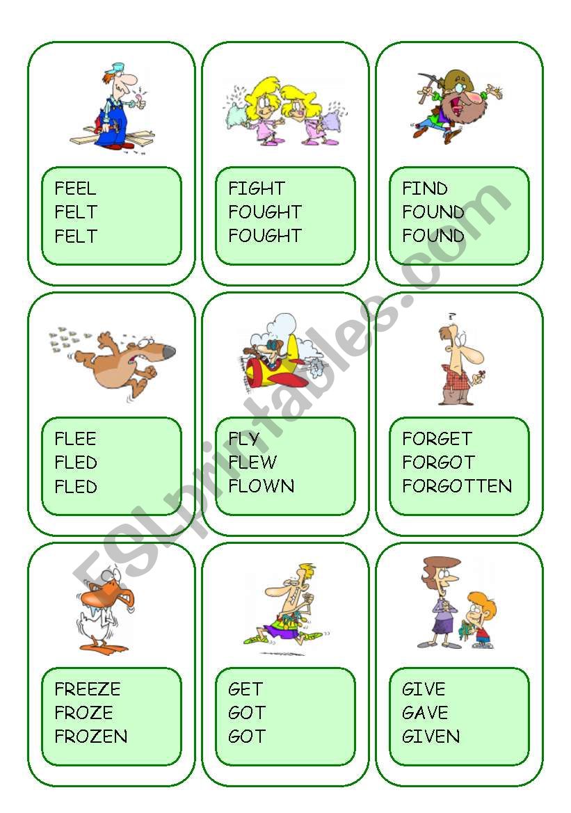 Irregular Verbs Card Game / Part 4