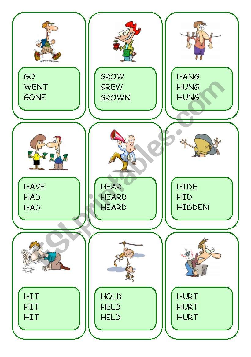 Irregular Verbs Card Game / Part 5