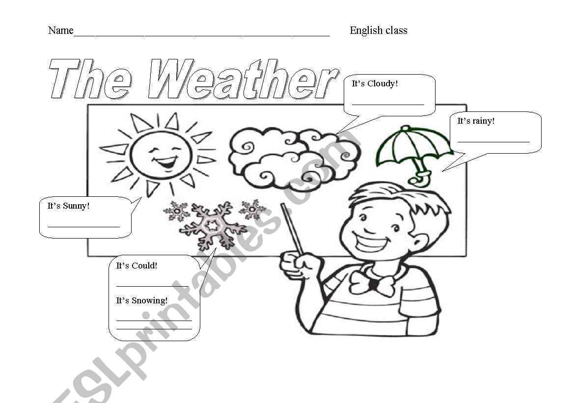 The weather - simple worksheet colouring