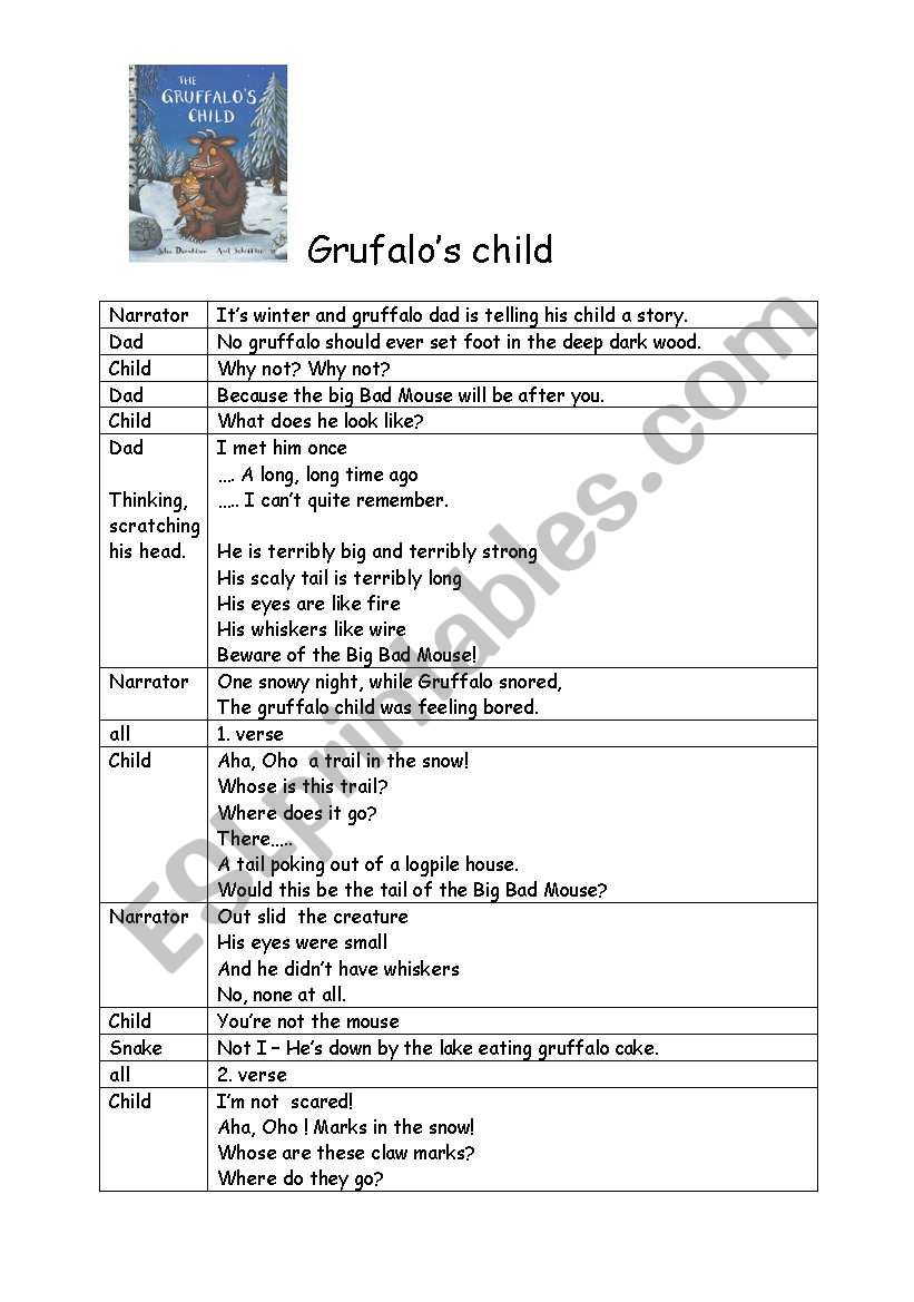 Gruffalos Child worksheet