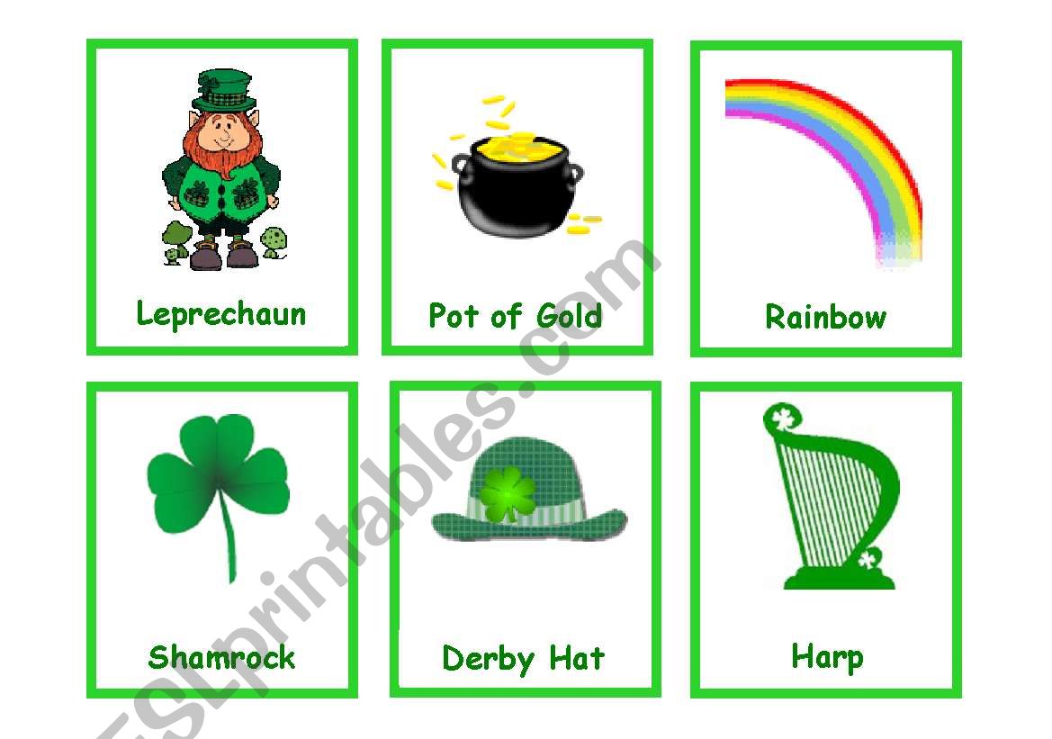 St. Patricks Day Flashcards worksheet