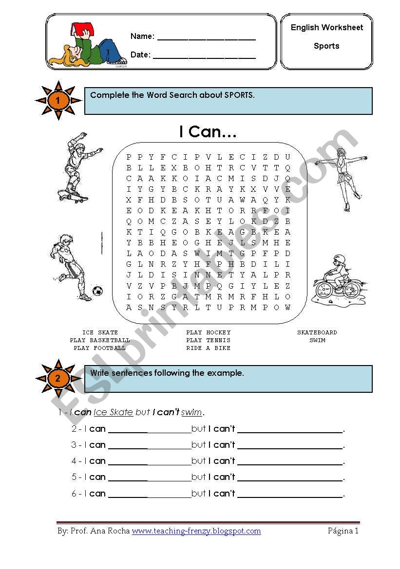 Sports worksheet worksheet