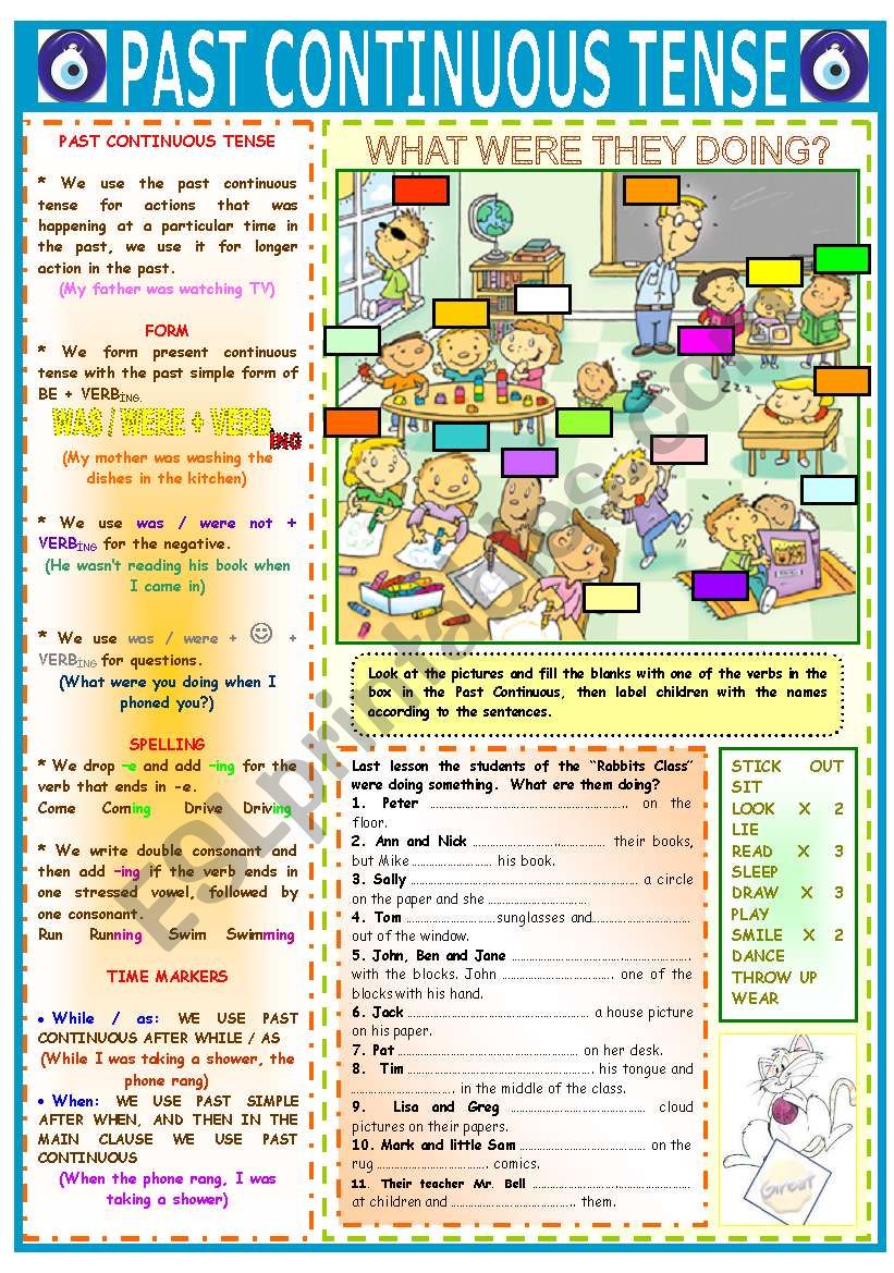 PAST CONTINUOUS TENSE worksheet