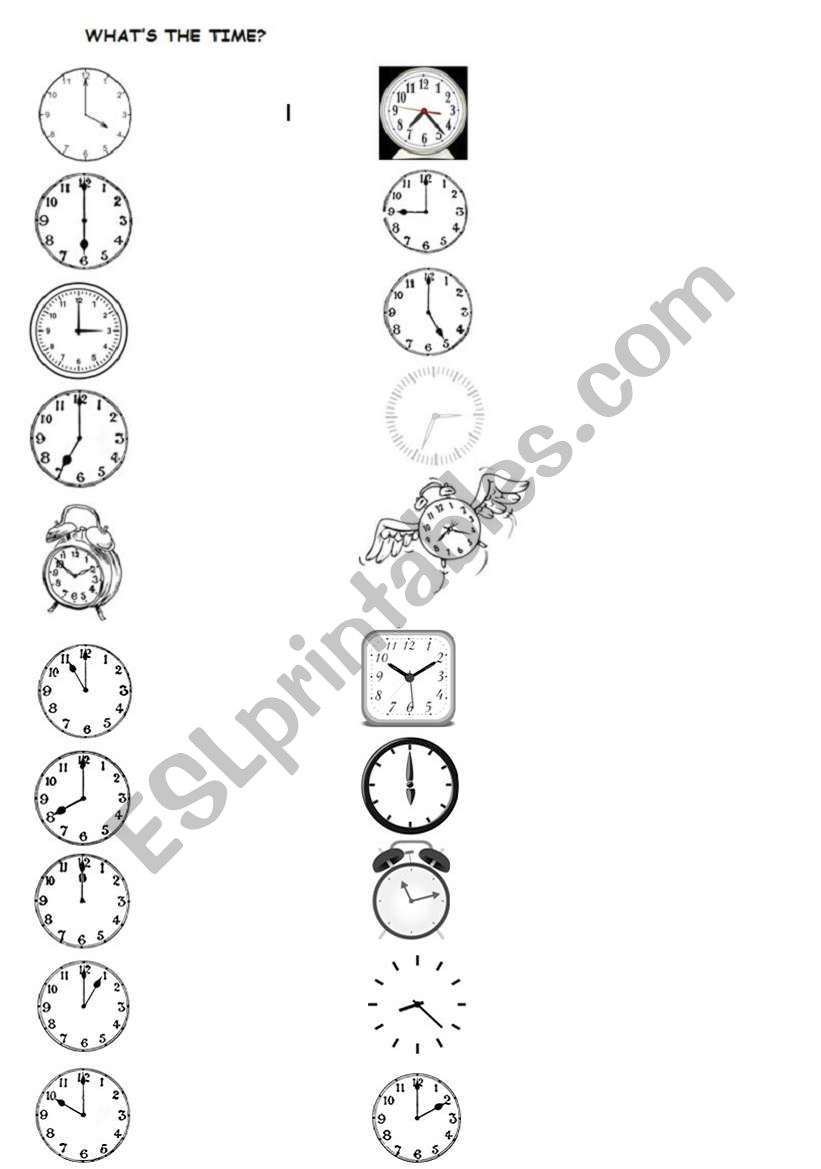 Whats the time? worksheet