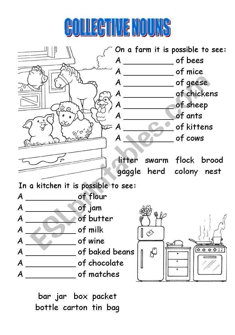 collective nouns worksheet