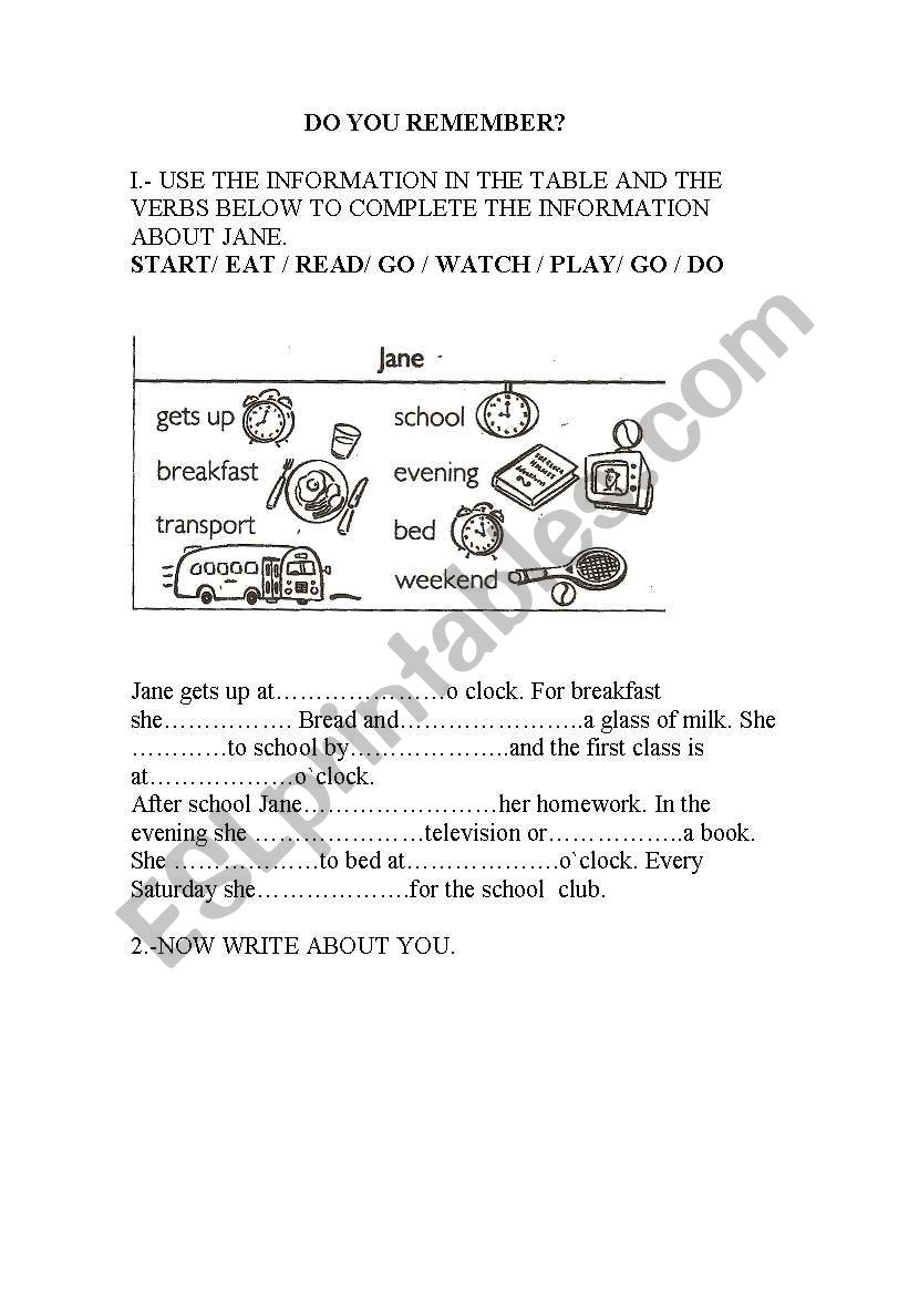 present simple worksheet