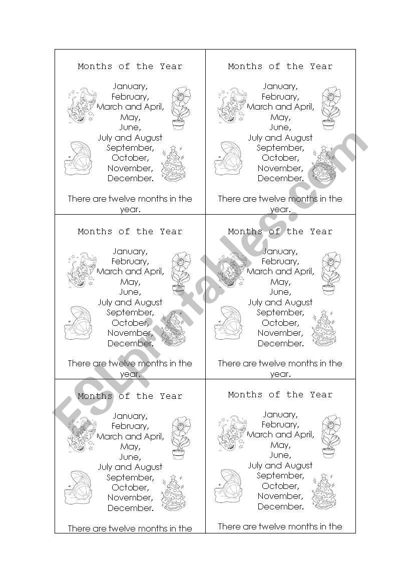 Months of the year song worksheet