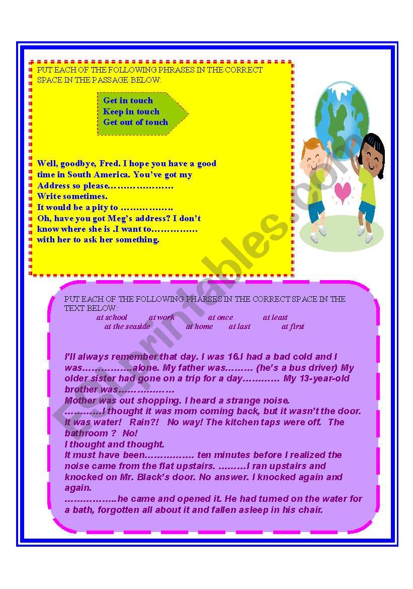 prepositional phrases worksheet