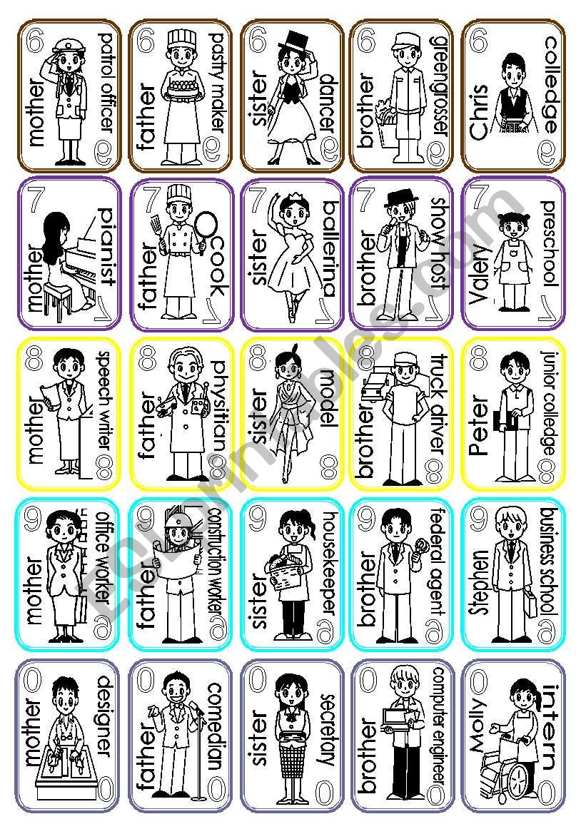 family card set(2/2) worksheet