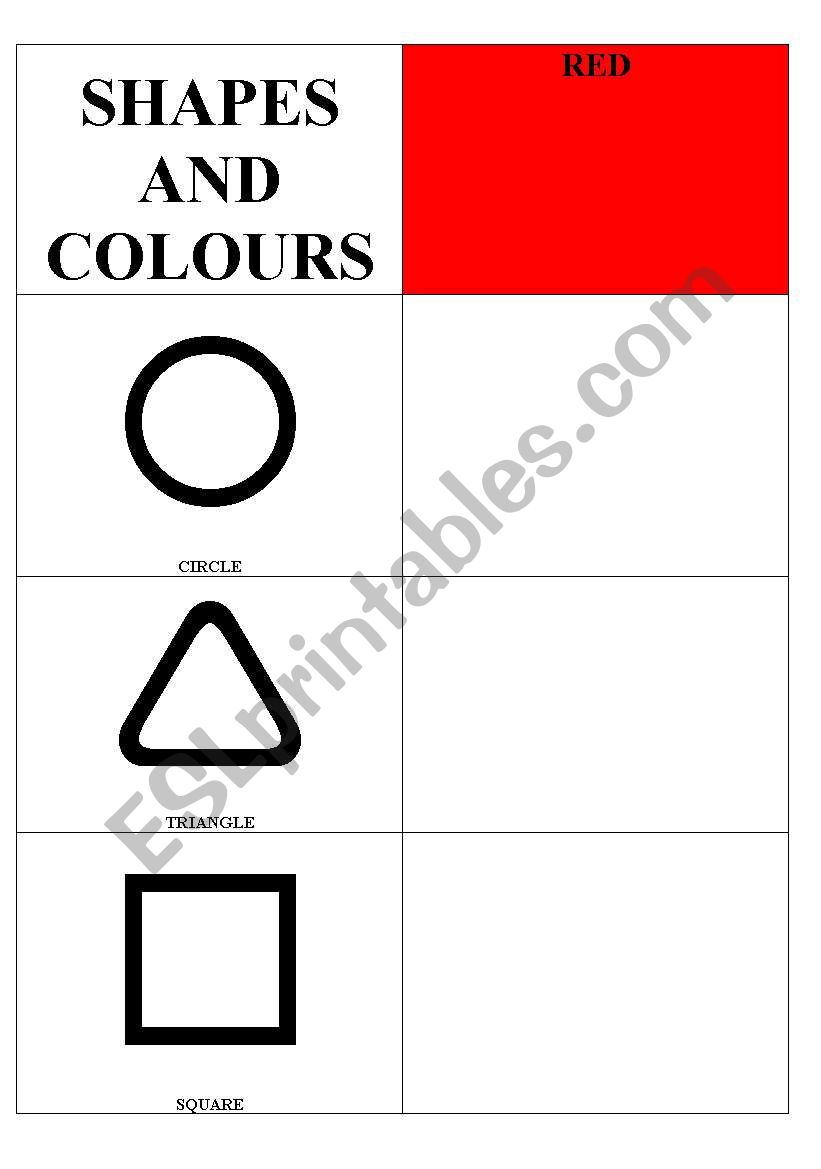 colours and shapes worksheet