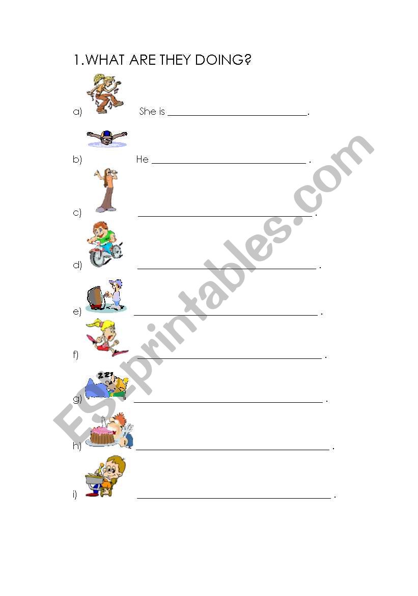What are they doing? worksheet
