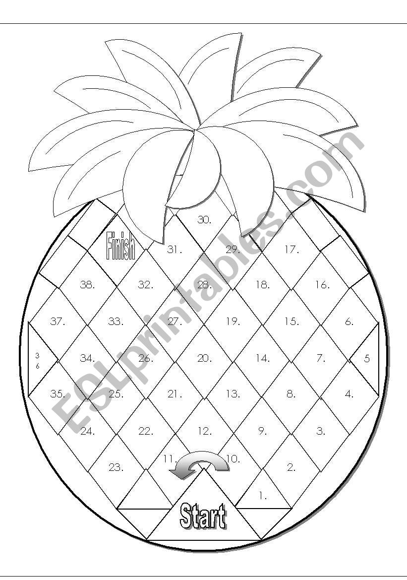 Pineapple Gameboard Blackline Version