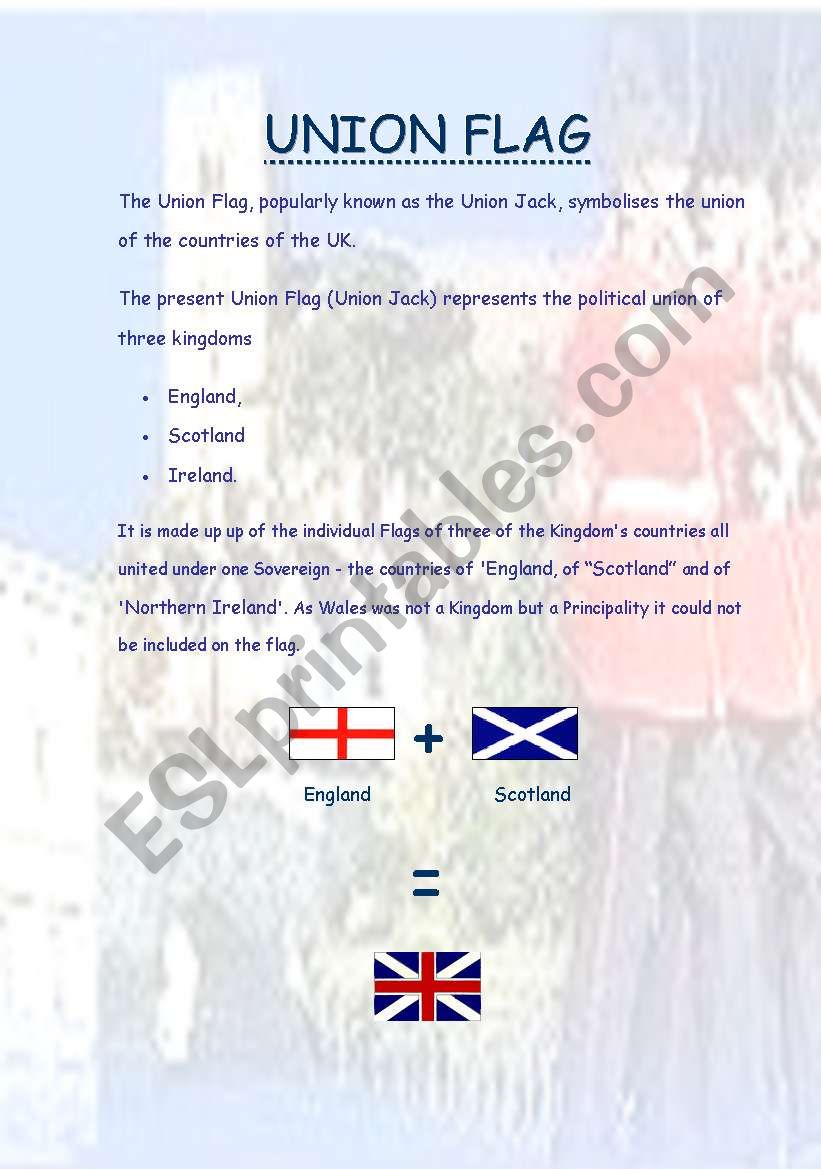 UNION FLAG worksheet