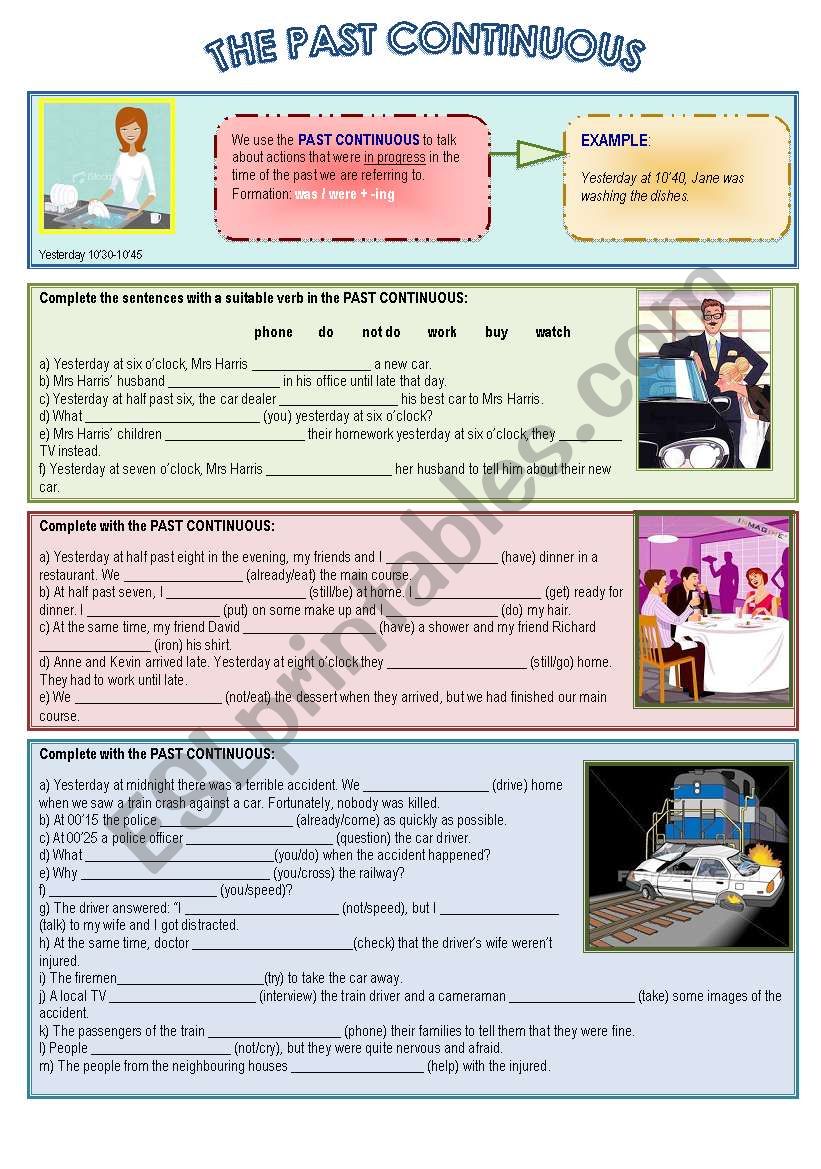 Past Continuous worksheet