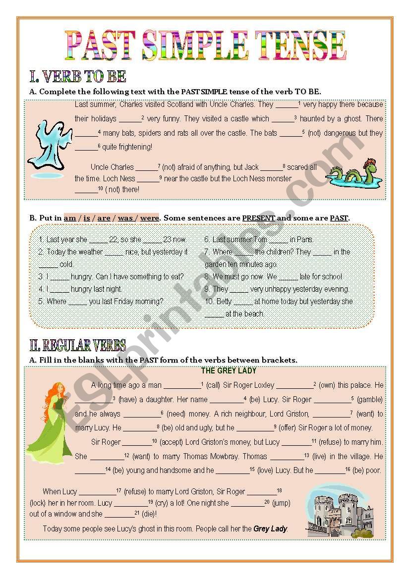 Past Simple tense (3 pages) worksheet