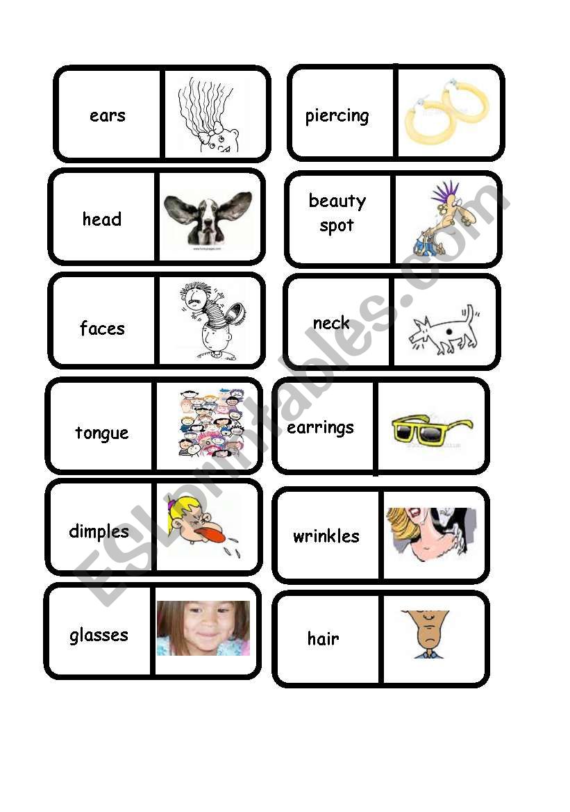 FACE : domino 1/2 worksheet