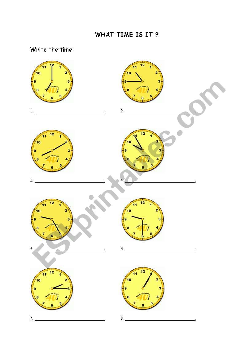 What time is it? worksheet