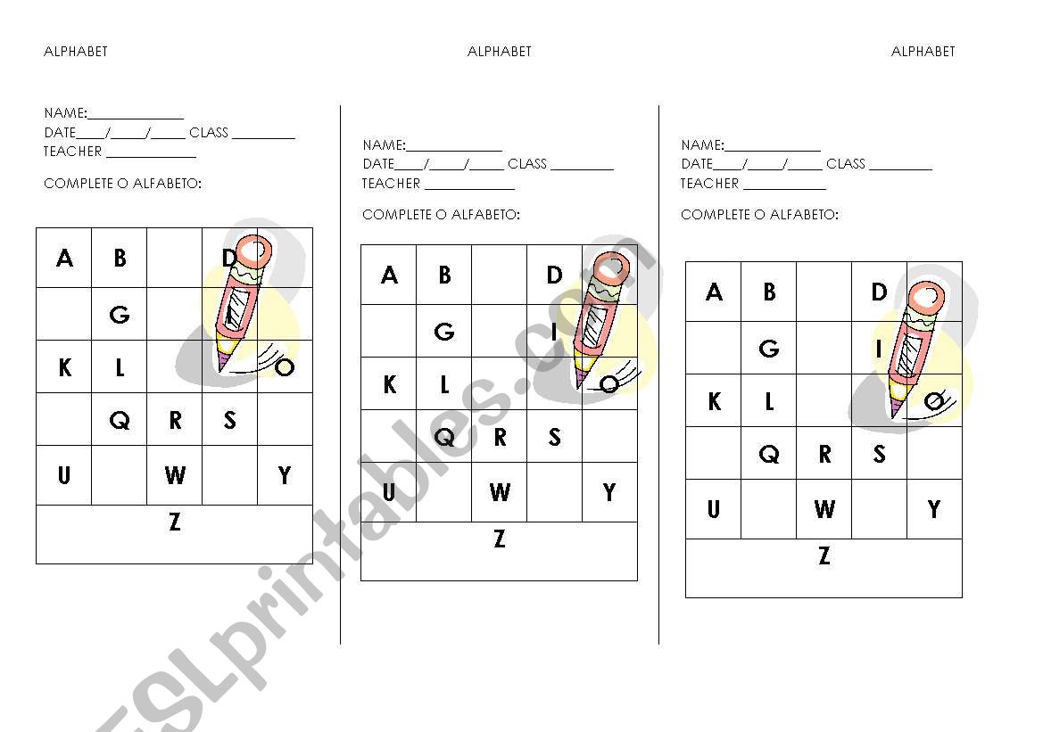 ALPHABET worksheet