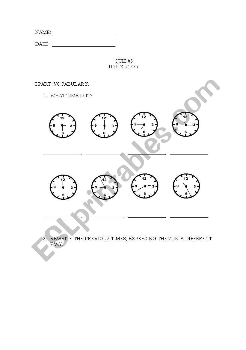 Combined exercises. Time. Numbers. Prepositions. There is/are.