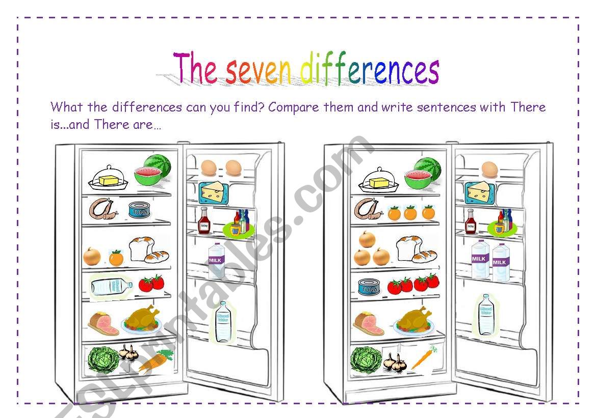 The seven differences worksheet