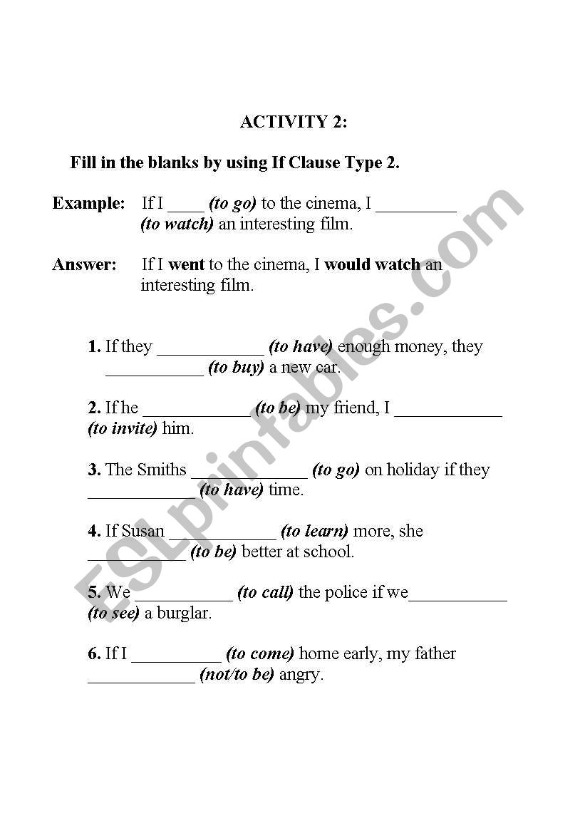 If Clause worksheet